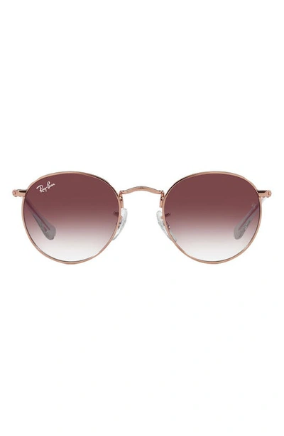 Ray Ban Kids' Junior 44mm Round Sunglasses In Rose Gold