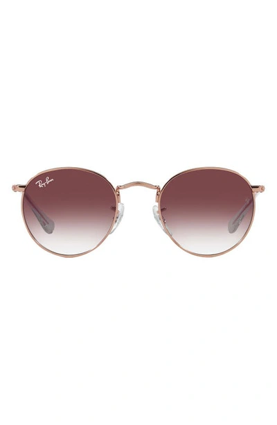 Ray Ban Junior 44mm Round Sunglasses In Rose Gold