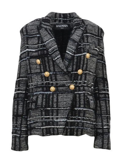 Balmain Tweed Jacket In Grey