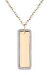 Lafonn Simulated Diamond Bar Pendant Necklace In Clear/ Silver/ Gold