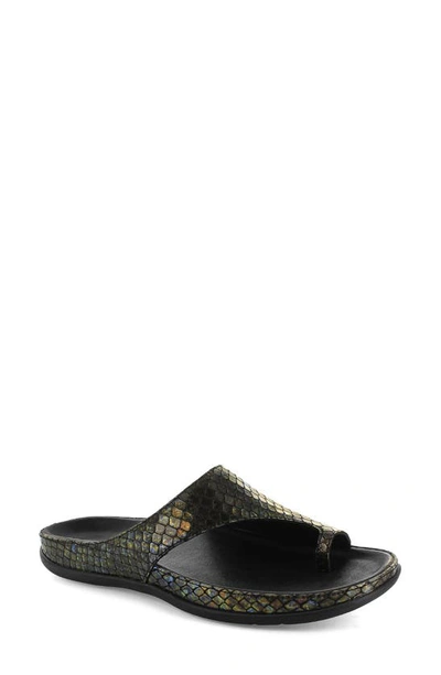 Strive Capri Ii Slide Sandal In Black Snake Print