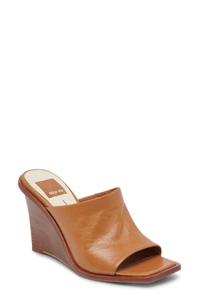 Dolce Vita Gilded Wedge Sandal In Acorn Leather