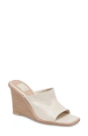 Dolce Vita Gilded Wedge Sandal In Off White Leather