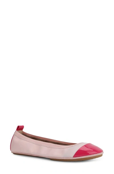 Yosi Samra Samara Foldable Ballet Flat In Light Pink / Hot Pink