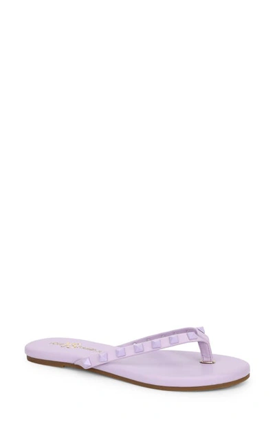 Yosi Samra Rivington Stud Flip Flop In Purple