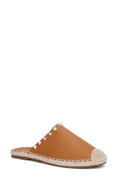 Yosi Samra Paloma Studded Espadrille Mule In Cognac