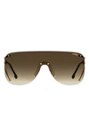 Carrera Eyewear 99mm Shield Sunglasses In Gold Havana/ Brown Gradient