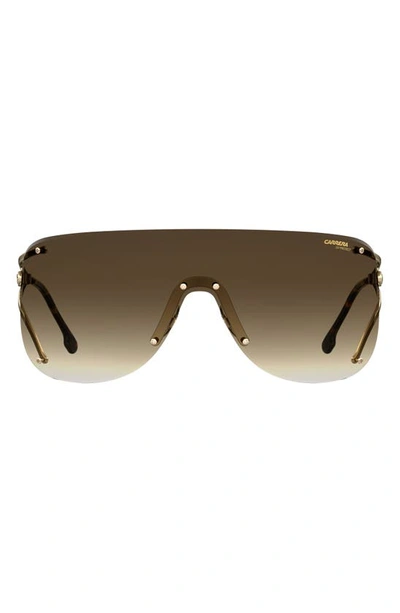 Carrera Eyewear 99mm Shield Sunglasses In Gold Havana/ Brown Gradient