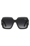 Carrera Eyewear 54mm Gradient Rectangular Sunglasses In Black/ Grey Shaded