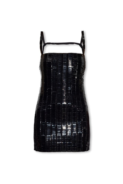 Attico Rue Sequin-embellished Mini Dress In Black