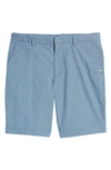 Hugo Boss Slice Stretch Cotton Shorts In Medium Blue