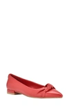Calvin Klein Kendy Pointed Toe Flat In Red