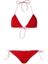 Oseree Lurex Triangle Bikini - Red