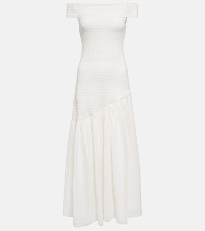 Gabriela Hearst Veloso Linen And Silk Maxi Dress In Ivory