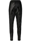 Laneus Sequin Embellished Cropped Trousers In Black