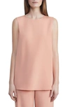 Lafayette 148 Adela Sleeveless Stretch Silk Blouse In Coral Haze