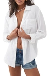 O'neill Leni Cotton Gauze Button-up Shirt In White
