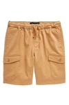 Treasure & Bond Kids' Stretch Cotton Pull-on Cargo Shorts In Tan Doe