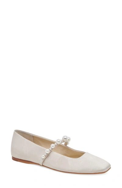 Dolce Vita Roxana Imitation Pearl Ballet Flat In Ivory Satin