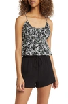 Bp. Gauze Empire Tank In Black Tropics Ditsy