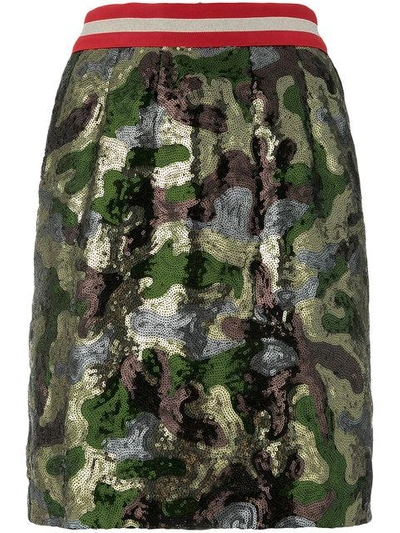 Bazar Deluxe Sequin Camouflage Mini Skirt In Metallic