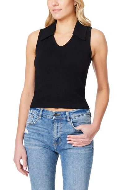 C&c California Willa Crop Polo Tank In Black Night