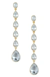 Ettika Teardrop Crystal Linear Earrings In Gold