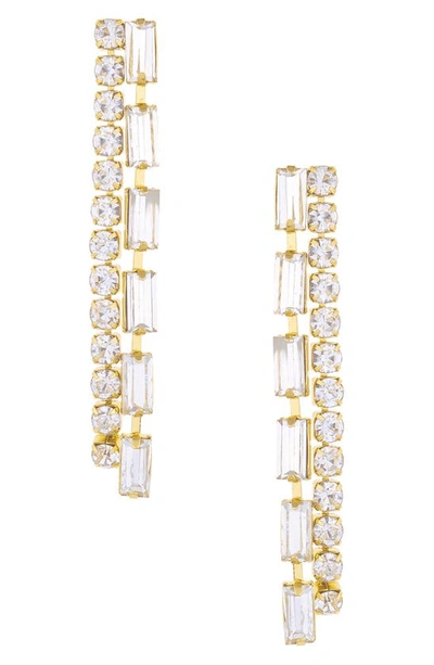 Ettika Crystal Linear Drop Earrings In Gold