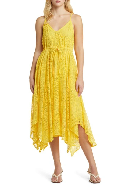 Topshop Maxi Crochet Midi Dress In Yellow