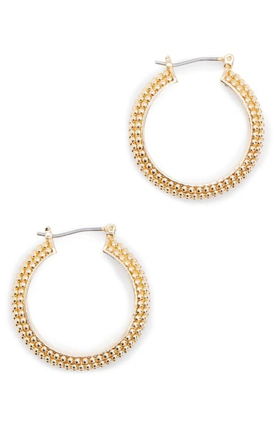 Allsaints Ball Chain Hoop Earrings In Gold Tone