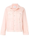 Dondup Distressed Denim Jacket In Pale Pink