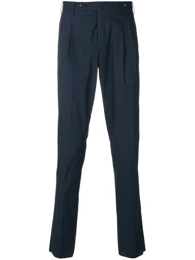Pt01 Straight Preppy Trousers - Blue In Blue
