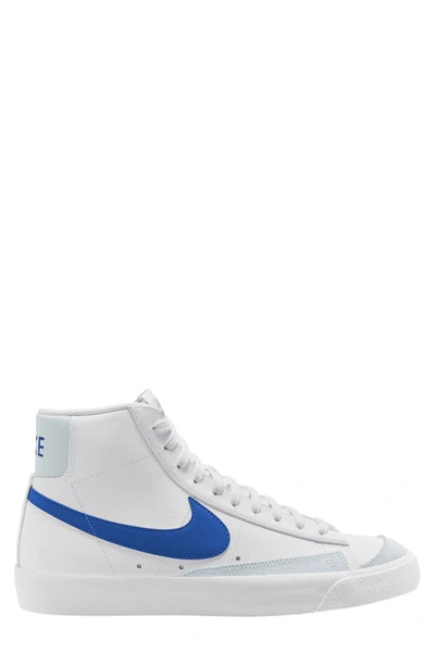 Nike Blazer Mid '77 Vintage Bq6806-124 Mens White Game Royal Leather Shoes Foh22 In White/ Game Royal/ Platinum