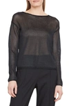 Vince Shiny Open-knit Pullover Top In Coastal