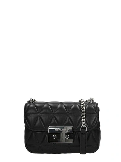 Michael Kors Sloan Small Quilted-leather Shoulder Bag In Black