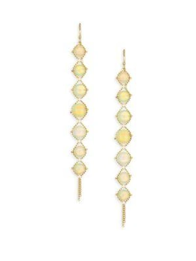 Amali Opal Drop Earrings In Yellow Gold
