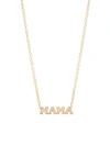 Zoë Chicco Itty Bitty 14k Gold Mama Necklace In Yellow Gold