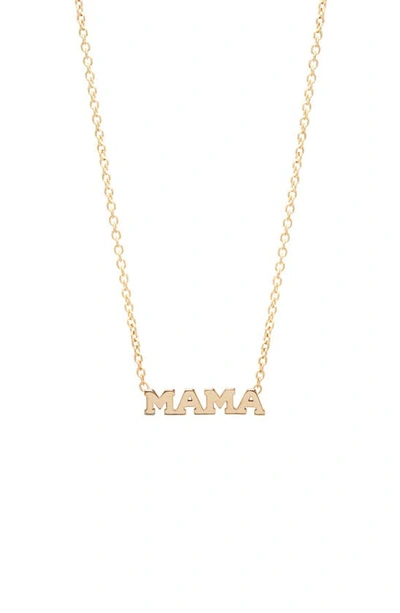 Zoë Chicco Itty Bitty 14k Gold Mama Necklace In Yellow Gold