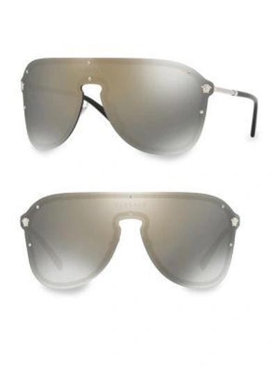 Versace 44mm 2180 Shield Pilot Sunglasses In Gold