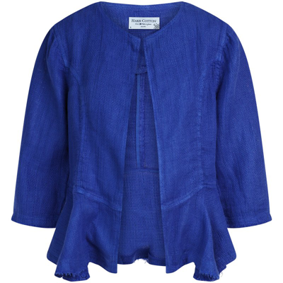 Haris Cotton Lapis Blue Open Weave Jacket