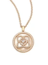 De Beers Women's Enchanted Lotus Reversible Diamond & Mother-of-pearl Pendant Necklace In Rose Gold