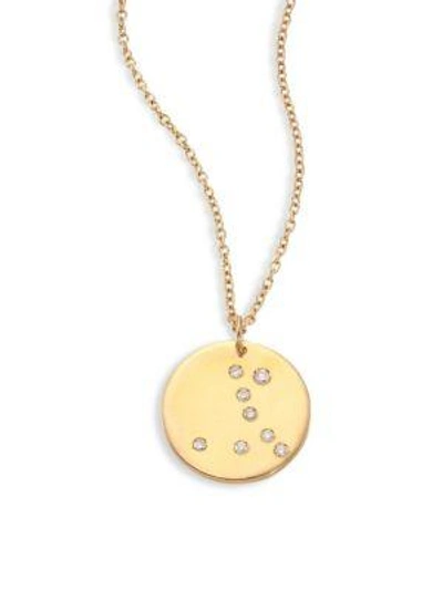 Bare Women's Constellations Pisces Diamond & 18k Yellow Gold Pendant Necklace