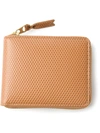 Comme Des Garçons Textured Zip Around Wallet In Neutrals