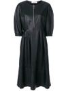 Yves Salomon Leather Dress In Black