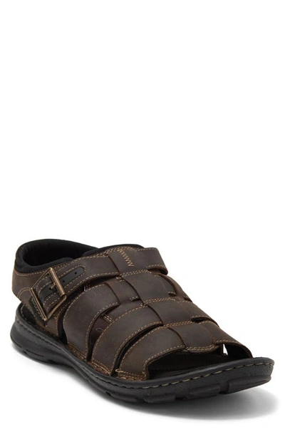 Rockport Darwyn Qtr Strap Sandal In Brown Ii Leather