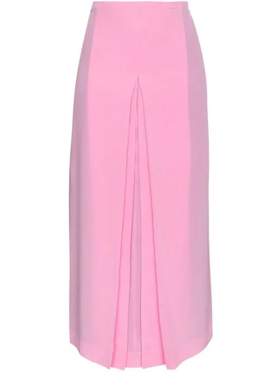 Marco De Vincenzo Woman Silk Crepe De Chine Midi Skirt Bubblegum In Pink