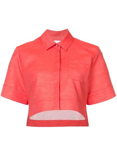 Marina Moscone Cropped Shirt In Red