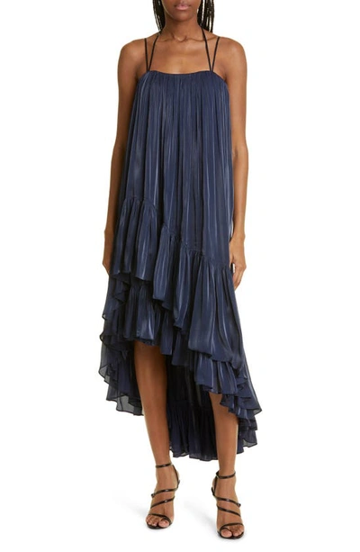 Cinq À Sept Soliel Pleated Dress In Navy