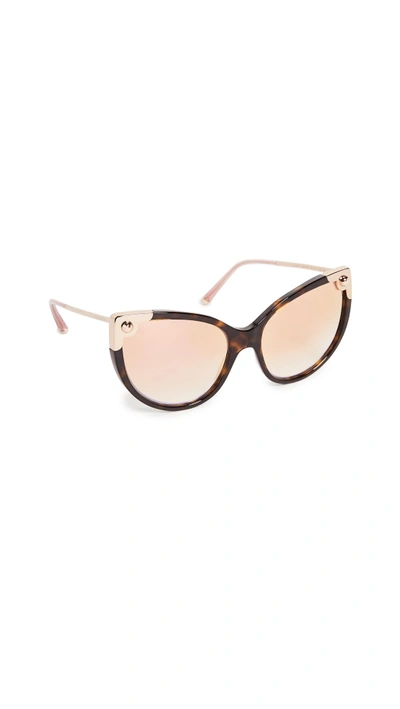 Dolce & Gabbana Oversized Cat Eye Sunglasses In Pink Havana/pink