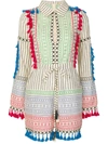 Dodo Bar Or Tasseled Striped Cotton-gauze Playsuit In Multicolour